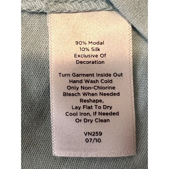 Talbots Woman Petites Large Lt Blue Scoop Neck 1/2 Sleeve Modal/Silk LW - Picture 13 of 16